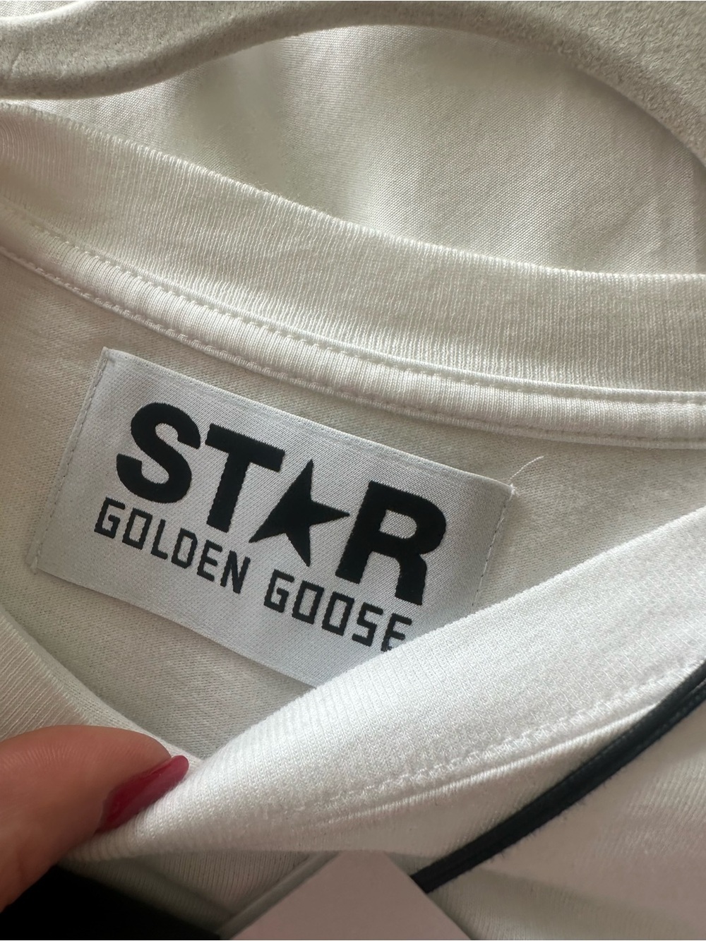 Golden Goose White Tee with Pink Star Logo - Picture 4 of 5